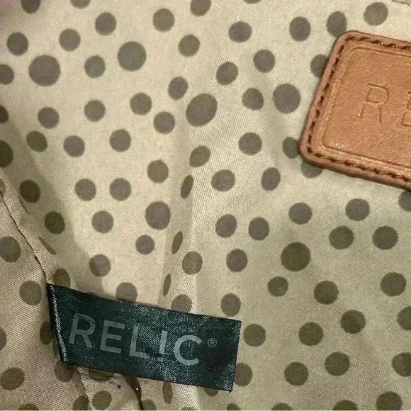 Relic Floral Canvas Faux Leather Medium Crossbody Purse Shoulder Bag Zip Close - Picture 7 of 13